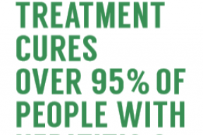 Treatment cures over 95% of people with hepatitis C
